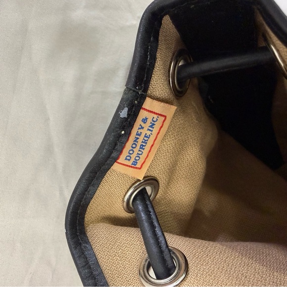 Vintage Dooney & Bourke Purse Monogram Canvas Drawstring Shoulder Bag - Picture 6 of 6
